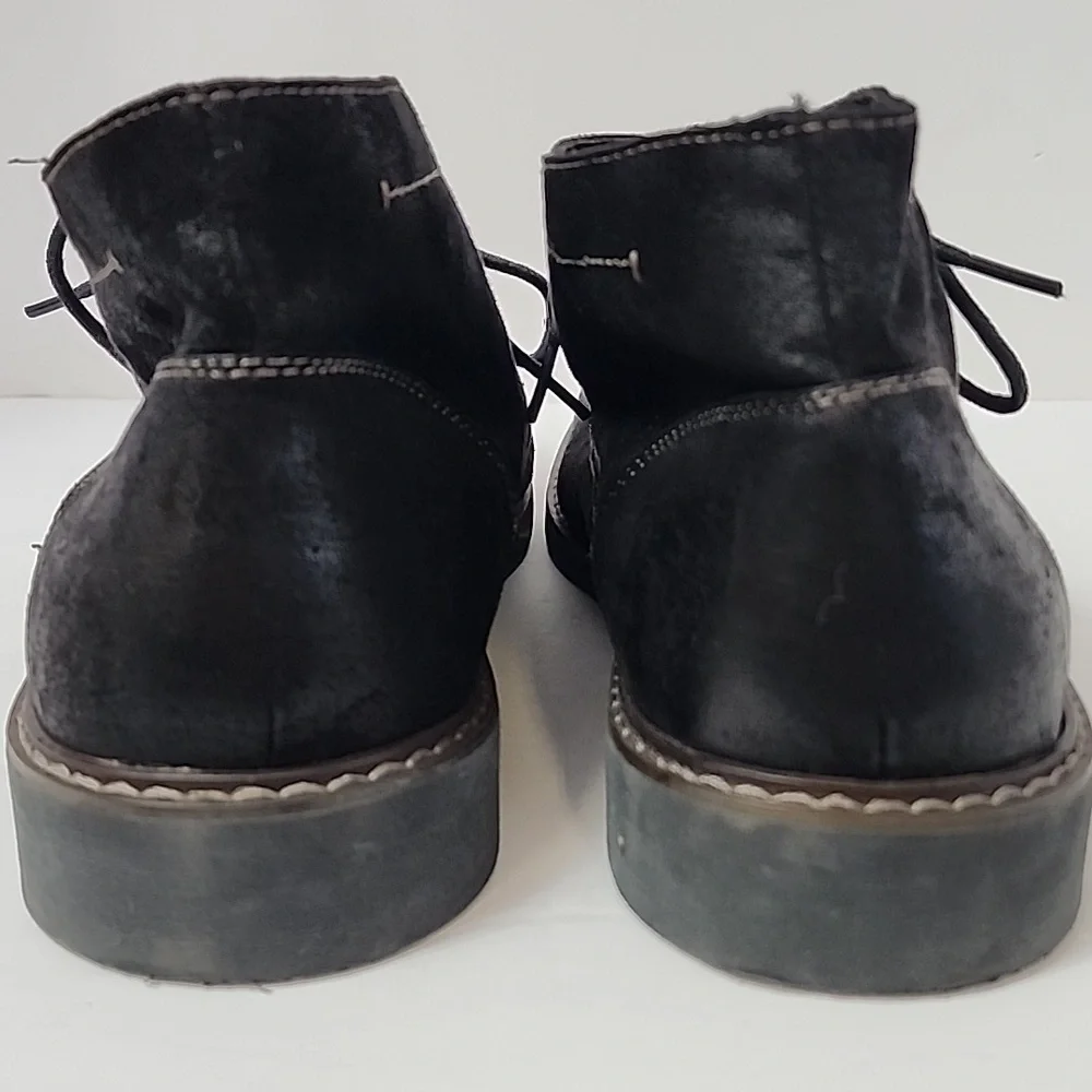 Deer Stages Men's Black Chukka Textured Ankle Boots Lace-Up Shoes, sz 13